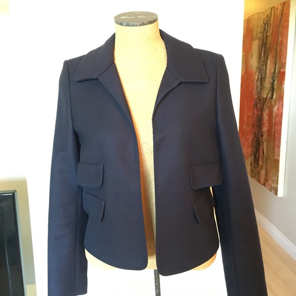 8 Judith & Charles Crop Wool Unlined Blazer - Picture 9 of 12